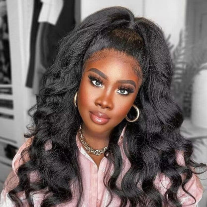 Kinky Straight V Part Wig Beginner Friendly Upgrade U Part Glueless Human Hair Wigs