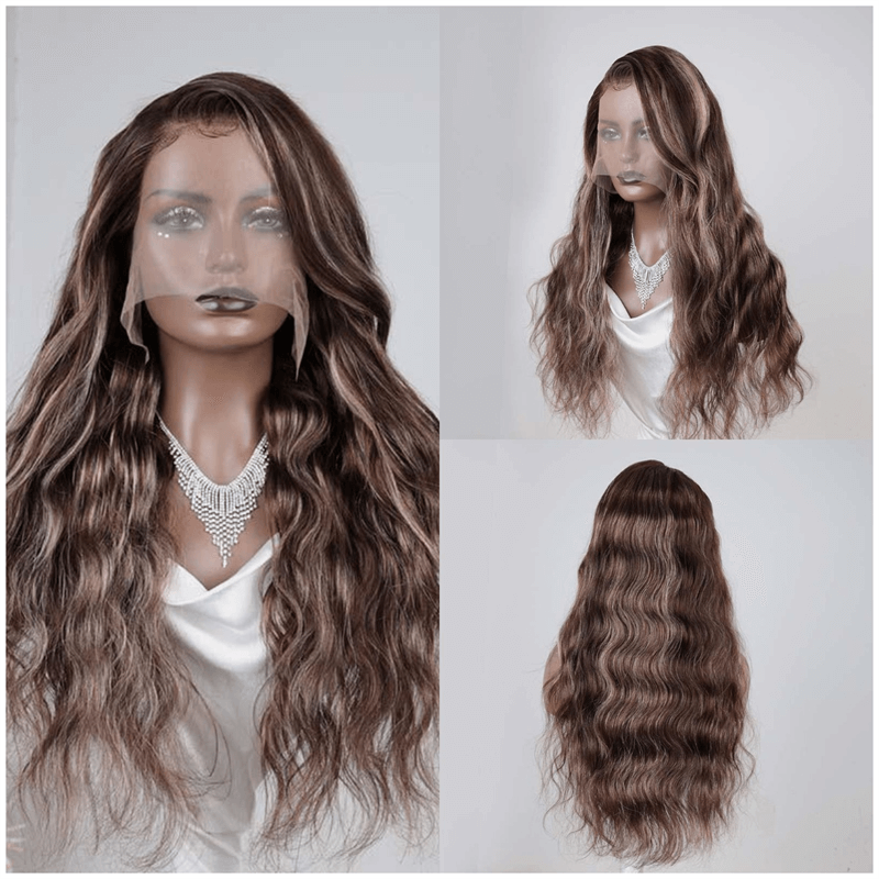 Body Wave Dark Balayage 13x4 HD Invisible Lace Frontal Wigs Melted All Skin Glueless HD Transparent Lace Wigs