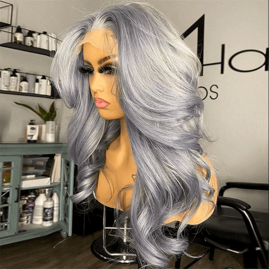 Remyforte Silver Grey Body Wave  Lace Frontal Wigs