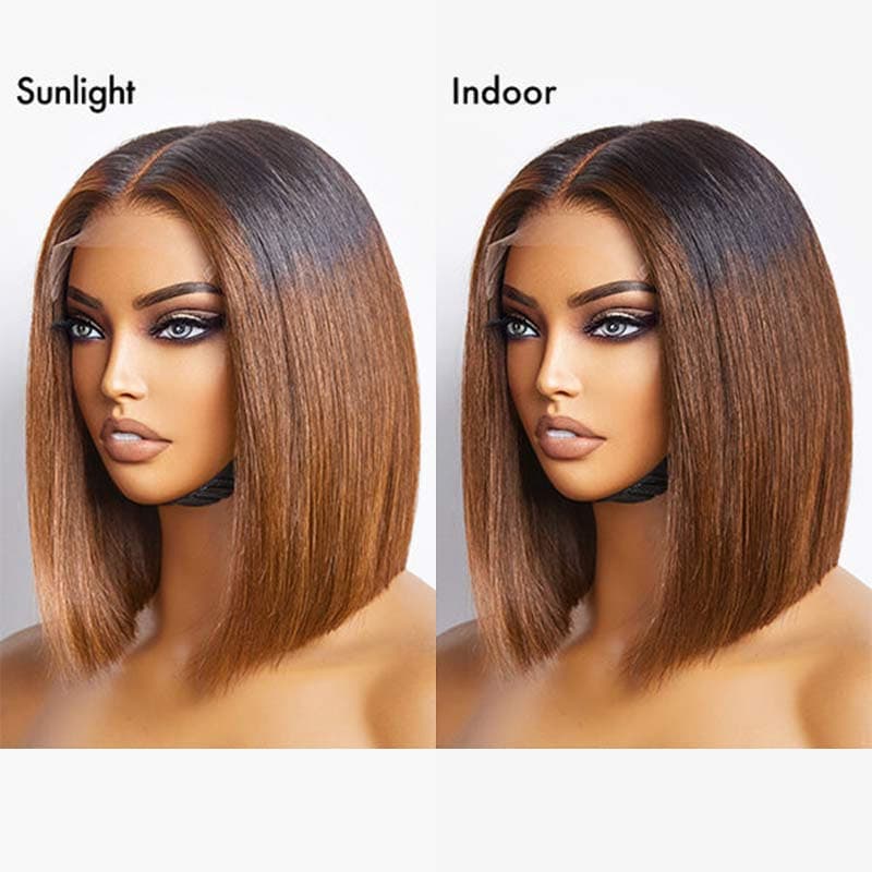 $101-$100 Code Save100 Ombre Highlight Silky Glueless Pre Cut Lace Bob Wig