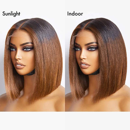 $101-$100 Code Save100 Ombre Highlight Silky Glueless Pre Cut Lace Bob Wig