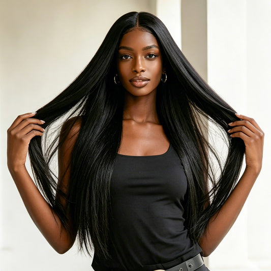 【Hot】Silk Straight 13x4 Lace Front Wig Pre Cut HD Lace Glueless Wear Go Human Hair Natural Black Beginner Friendly