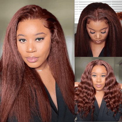 kinky straight natural hairline wear and go wigs