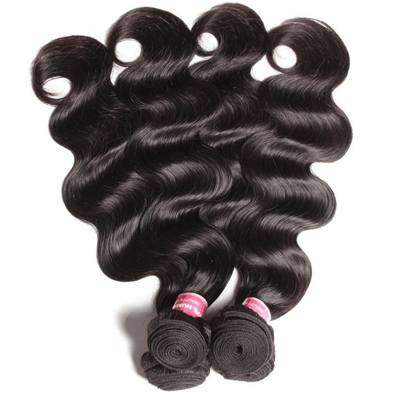 Remy Forte 13×4 Frontal Closure Body Wave With 4 Bundles Natural Color Virgin Human Hair Weave