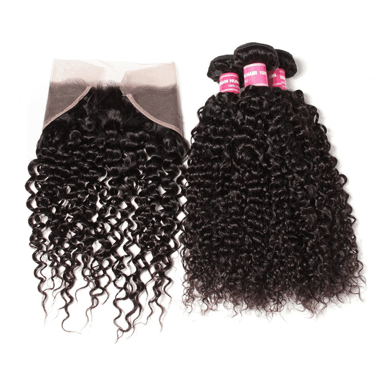 Remy Forte 13×4 Lace Frontal Closure With 4 Bundles Jerry Curly Hair Bundles Remy Human Hair