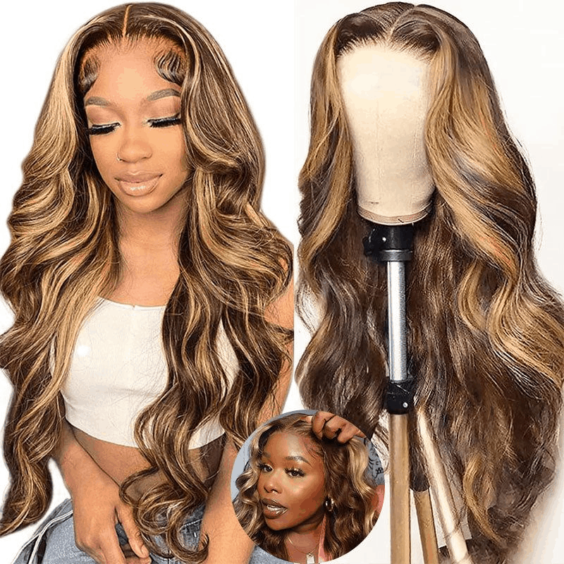 Body Wave Curly Human Hair Colored Wigs