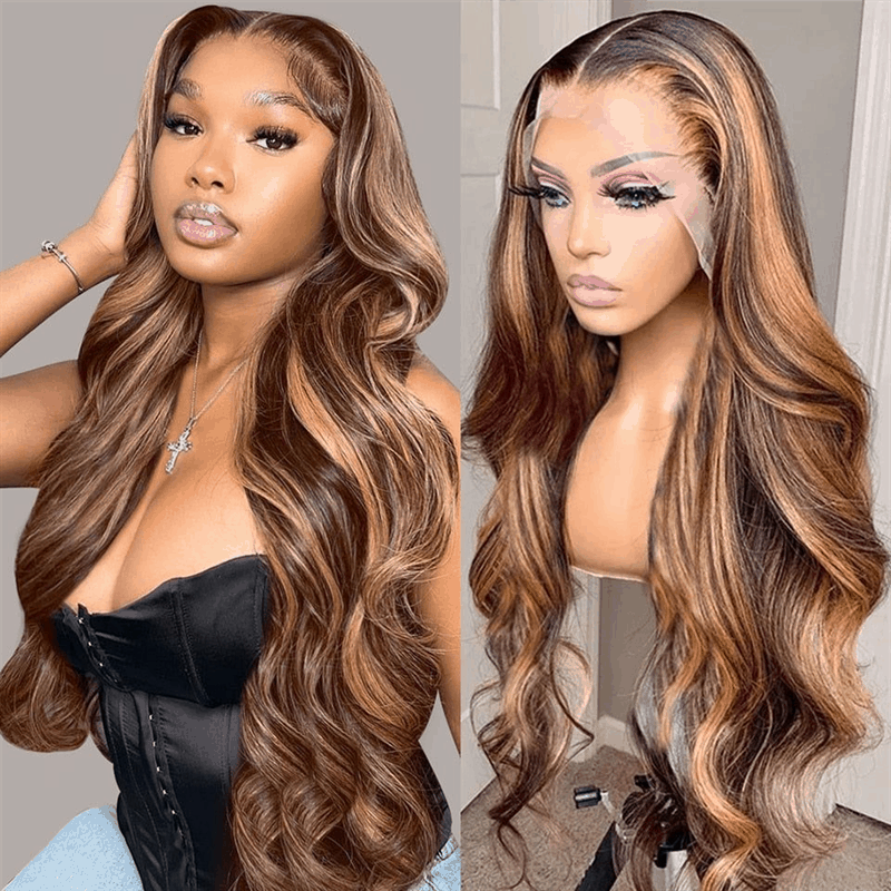  Brown and Blonde Body Wavy Human Hair Wigs