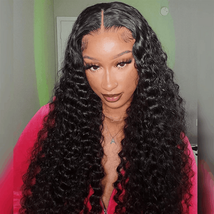 13×6 HD Lace Frontal Wigs Kinky Curly Human Hair Wigs Quality Glueless Wig Natural Black Color