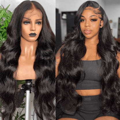 lace front human hair body wave curly wigs