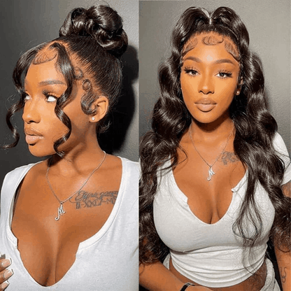 Flash Sale 360 Lace Frontal Wig Super Natural Pre Plucked Pull And Go 360 Wig Human Hair Wigs 180% Density 360 Wig