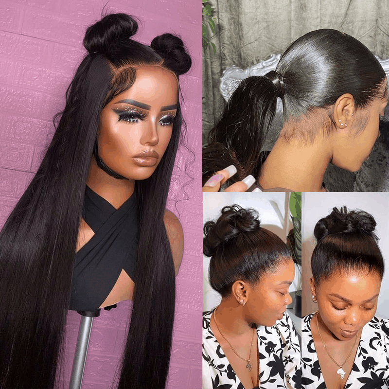 Flash Sale 360 Lace Frontal Wig Super Natural Pre Plucked Pull And Go 360 Wig Human Hair Wigs 180% Density 360 Wig