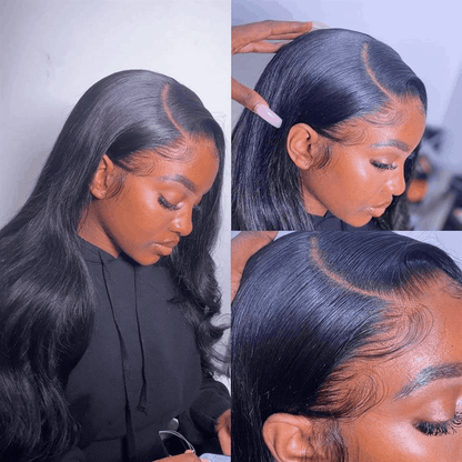 Flash Sale 360 Lace Frontal Wig Super Natural Pre Plucked Pull And Go 360 Wig Human Hair Wigs 180% Density 360 Wig