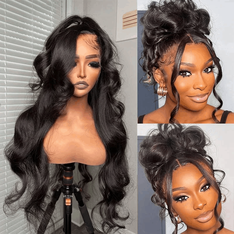 Amazon.com : 360 Lace Frontal Wig Wavy Pre Plucked Body Wave Lace Front  Human Hair Wigs with Baby Hair Malaysian Full Lace Wigs for Black Women 16  Inch : Beauty & Personal Care