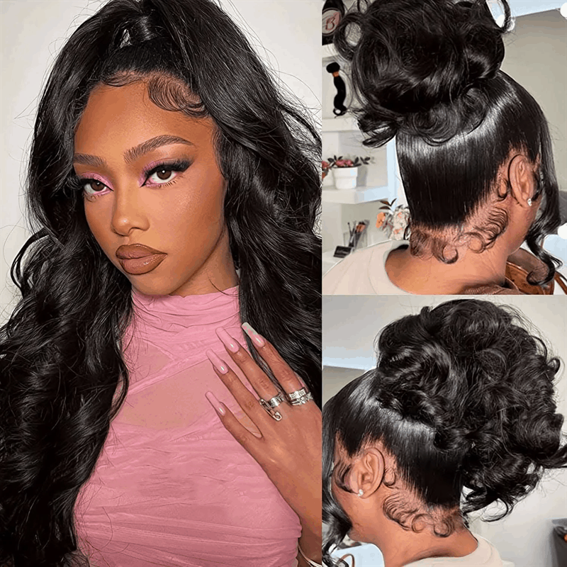 Flash Sale 360 Lace Frontal Wig Super Natural Pre Plucked Pull And Go 360 Wig Human Hair Wigs 180% Density 360 Wig