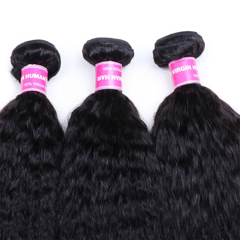 Remy Forte 3 Bundles Brazilian Kinky Straight Hair Weft On Sale 100% Human Hair
