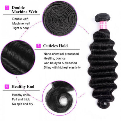 Remy Forte 3 Bundles Loose Deep Wave Hair Bundles On Sale 12-26 Inch 100% Human Hair