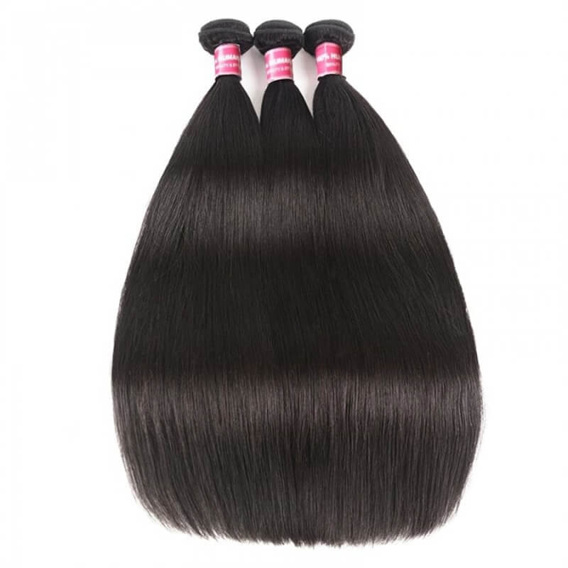 Remy Forte 3 Bundles Straight Hair Brazilian Virgin Human Hair Weaves 8-30 Inch