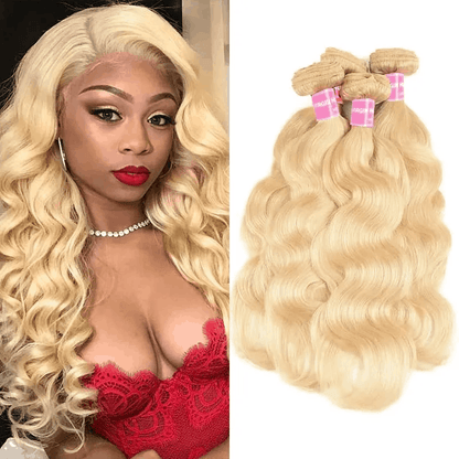 Remy Forte 4 Bundles 613 Blonde Body Wave Human Hair Weave 613 Color Hair