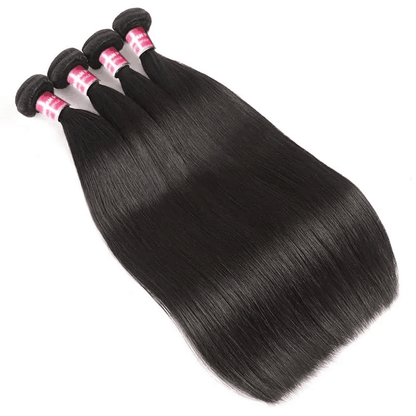 Remy Forte 4 Bundles Straight Human Hair Extensions Natural Color 8-30 Inch