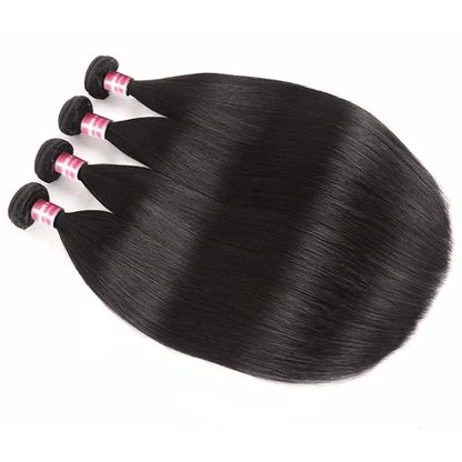 Remy Forte 4 Bundles Straight Human Hair Extensions Natural Color 8-30 Inch