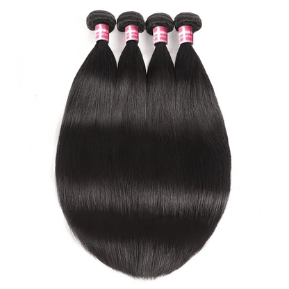 Remy Forte 4 Bundles Straight Human Hair Extensions Natural Color 8-30 Inch