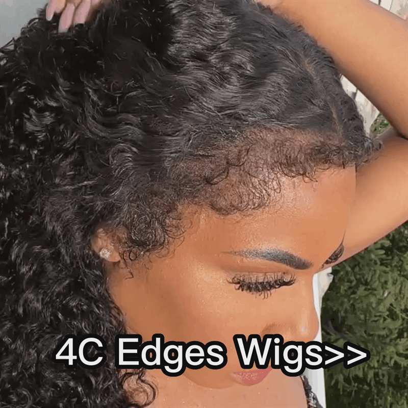 4C Curly Edge Lace Wig 13×4/13×6 HD Lace Frontal Jerry Curly Human Hair Wig With Realistic Hairline