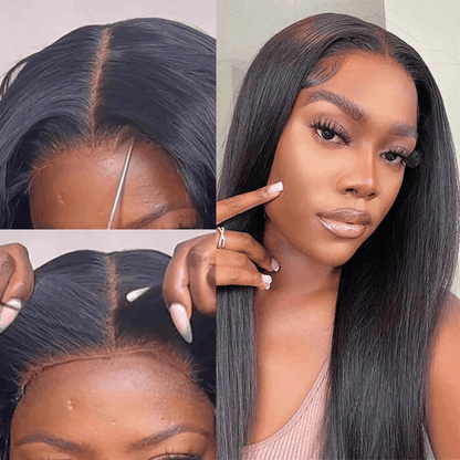 glueless wigs human hair lace closure