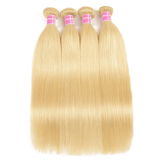 Remy Forte 613 Color Straight Hair Weaves 4 Bundles Blonde Straight Human Hair