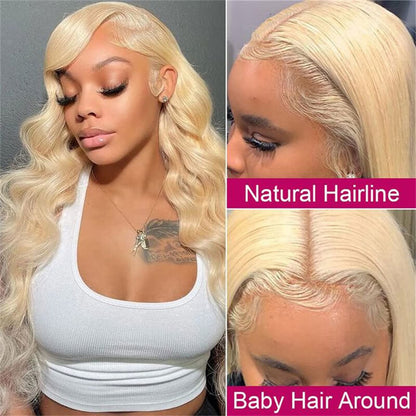 613 Honey Blonde Glueless Body Wave HD Lace Wigs Virgin Human Hair Wigs Melt All Skins