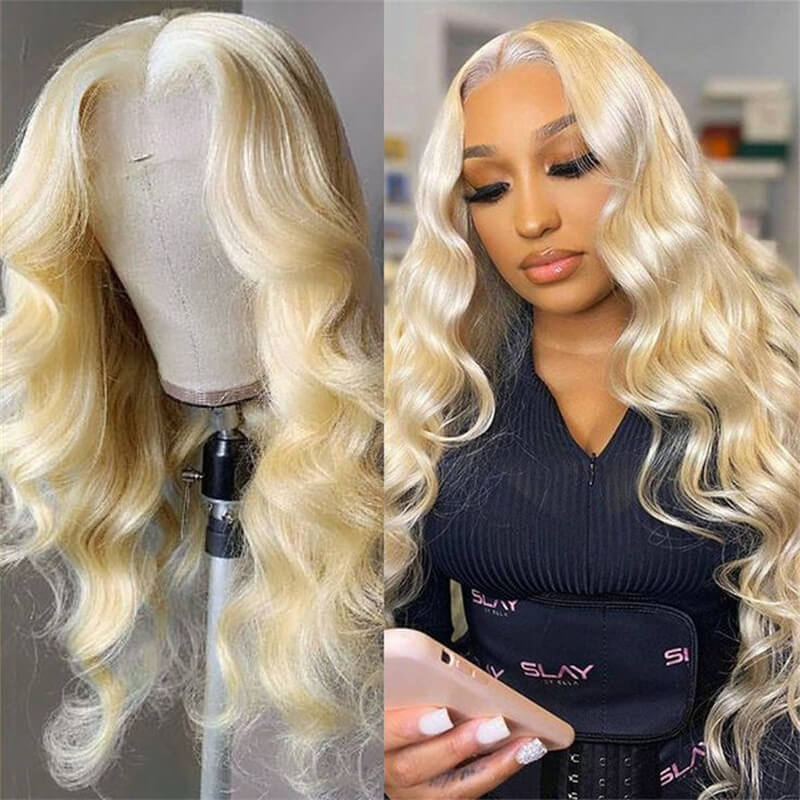 613 Honey Blonde Glueless Body Wave HD Lace Wigs Virgin Human Hair Wigs Melt All Skins