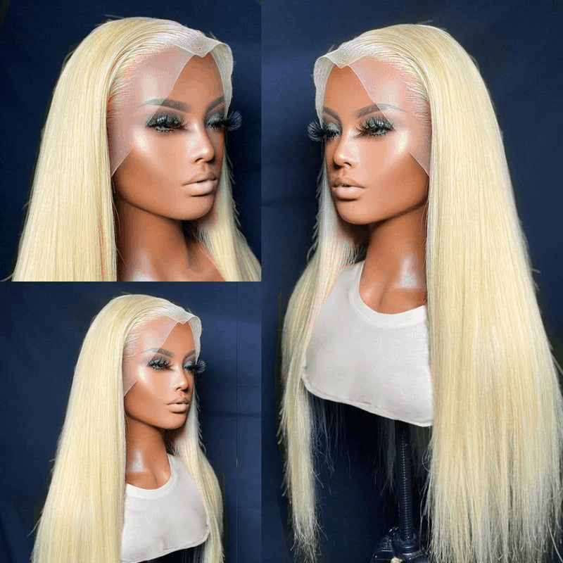 613 Lace Front Wigs Human Hair 13×4 Straight Blonde Lace Human Hair Pre Plucked On Sale