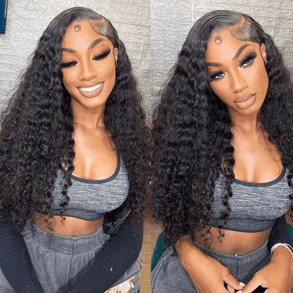 7×5 Pre-Cut Lace Glueless Wig Jerry Curly And Water Wave Wear Go Wig Human Hair Wigs