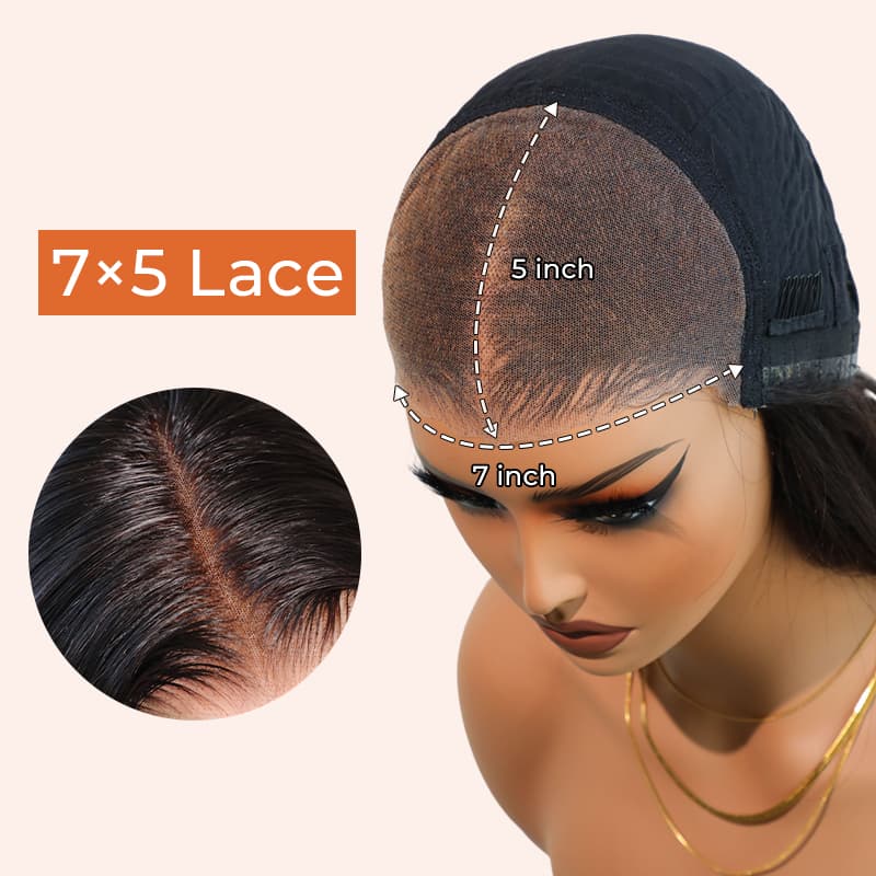 7×5 Pre-Cut Lace Glueless Wig Jerry Curly And Water Wave Wear Go Wig Human Hair Wigs