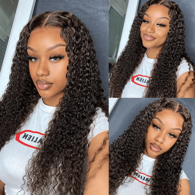 7×5 Pre-Cut Lace Glueless Wig Jerry Curly And Water Wave Wear Go Wig Human Hair Wigs