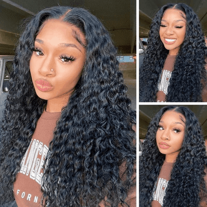 7×5 Pre-Cut Lace Glueless Wig Jerry Curly And Water Wave Wear Go Wig Human Hair Wigs