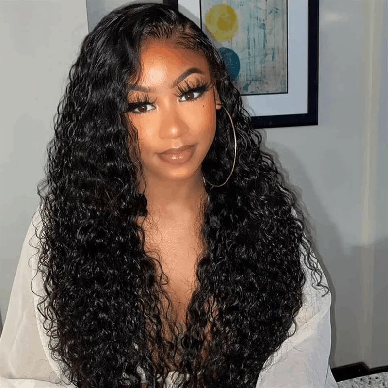 7×5 Pre-Cut Lace Glueless Wig Jerry Curly And Water Wave Wear Go Wig Human Hair Wigs