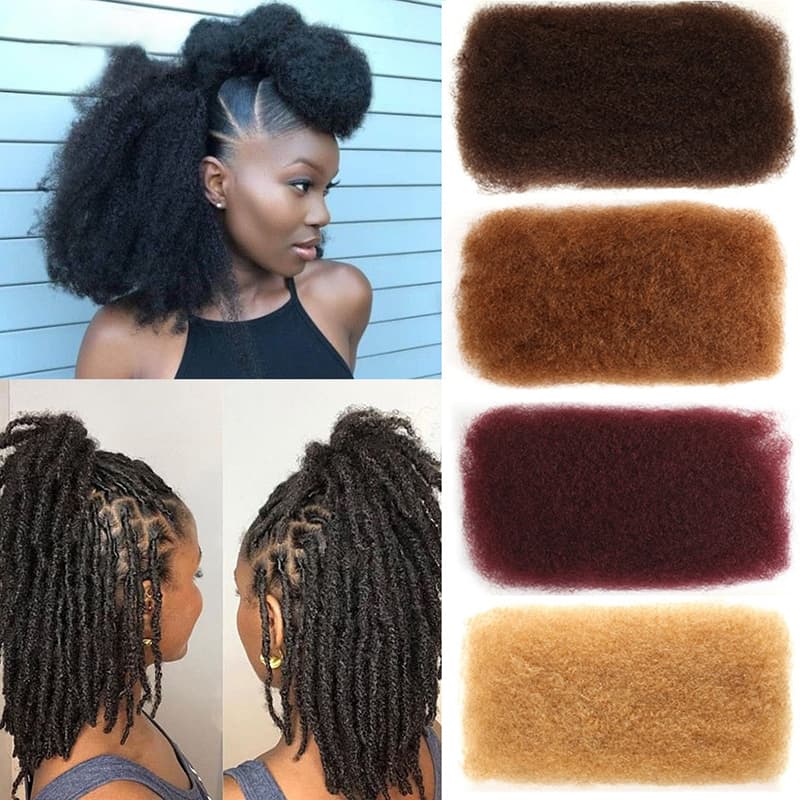 Remy Forte Afro Kinkys Bulk 100% Human Hair 1 PC Dreadlock Extensions For Twisting & Braiding