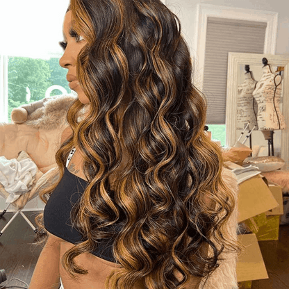 body wave lace front wigs highlight hair