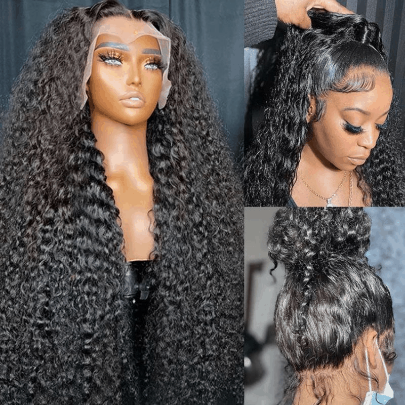 long curly human hair wigs with baby hair around