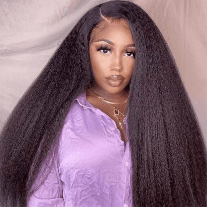 Remy Forte Best Kinky Straight Hair Weave 3 Bundles With 4×4 Lace Closure 100% Virgin Human Hair