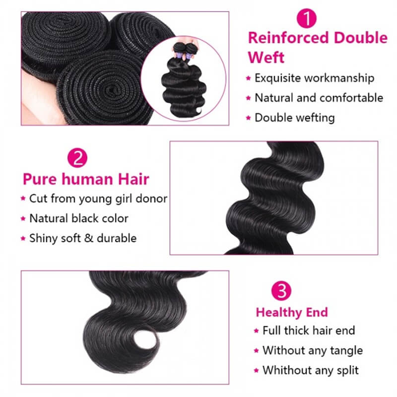 Brazilian Straight Body Wave Affordable Unprocessed Virgin Human Hair 1 Bundle 3 Bundles Human Hair Weave