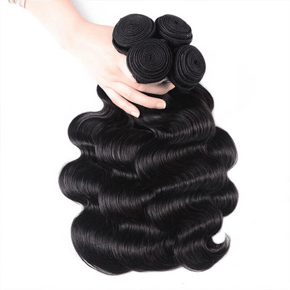 Remy Forte Body Wave 4 Bundles Human Hair Weave Natural Black Color