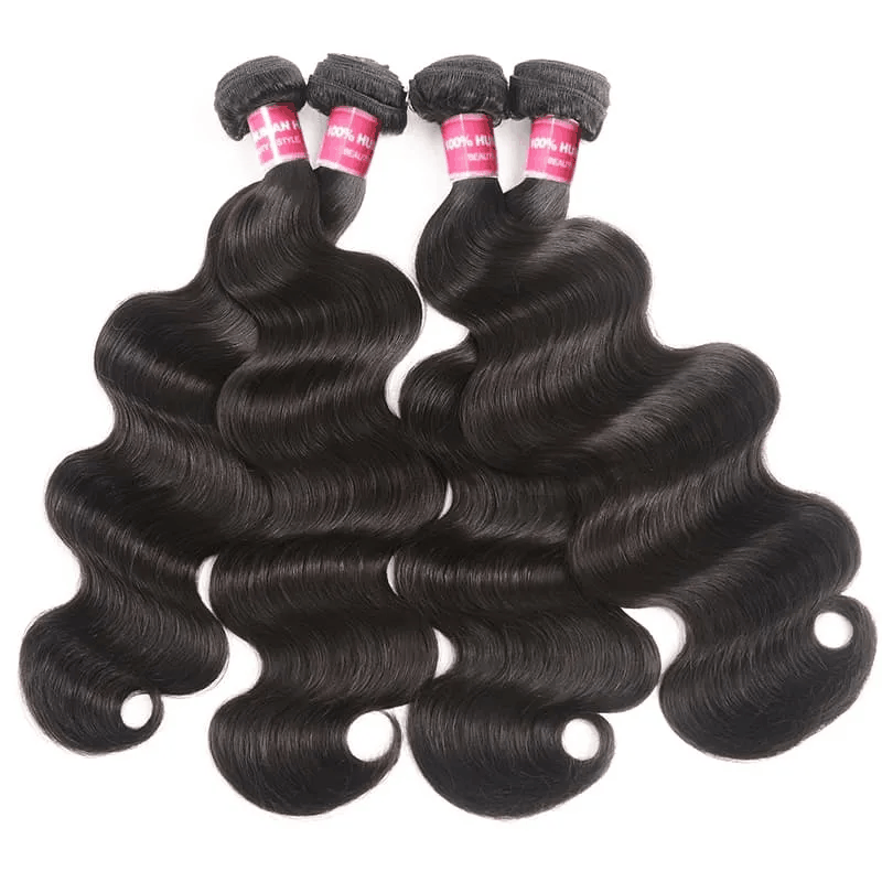 Remy Forte Body Wave 4 Bundles Human Hair Weave Natural Black Color