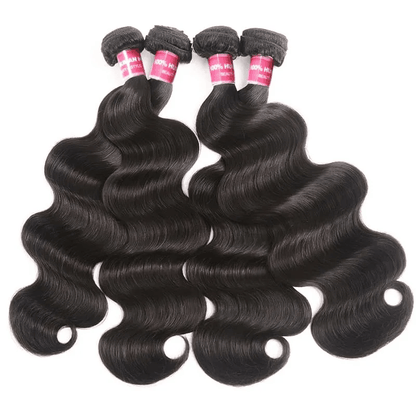 Remy Forte Body Wave 4 Bundles Human Hair Weave Natural Black Color
