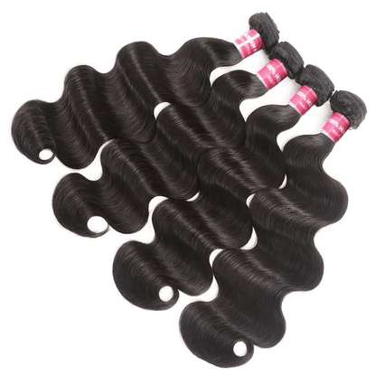 Remy Forte Body Wave 4 Bundles Human Hair Weave Natural Black Color