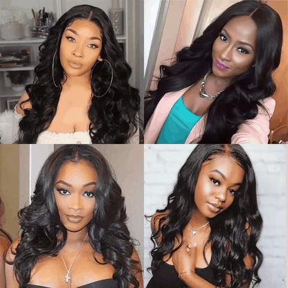 Remy Forte Body Wave 4 Bundles Human Hair Weave Natural Black Color