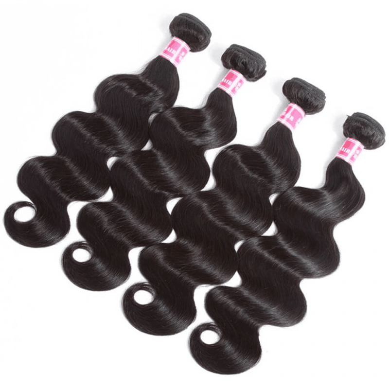 Remy Forte Body Wave 4 Bundles Human Hair Weave Natural Black Color