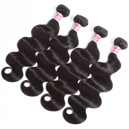 Remy Forte Body Wave 4 Bundles Human Hair Weave Natural Black Color