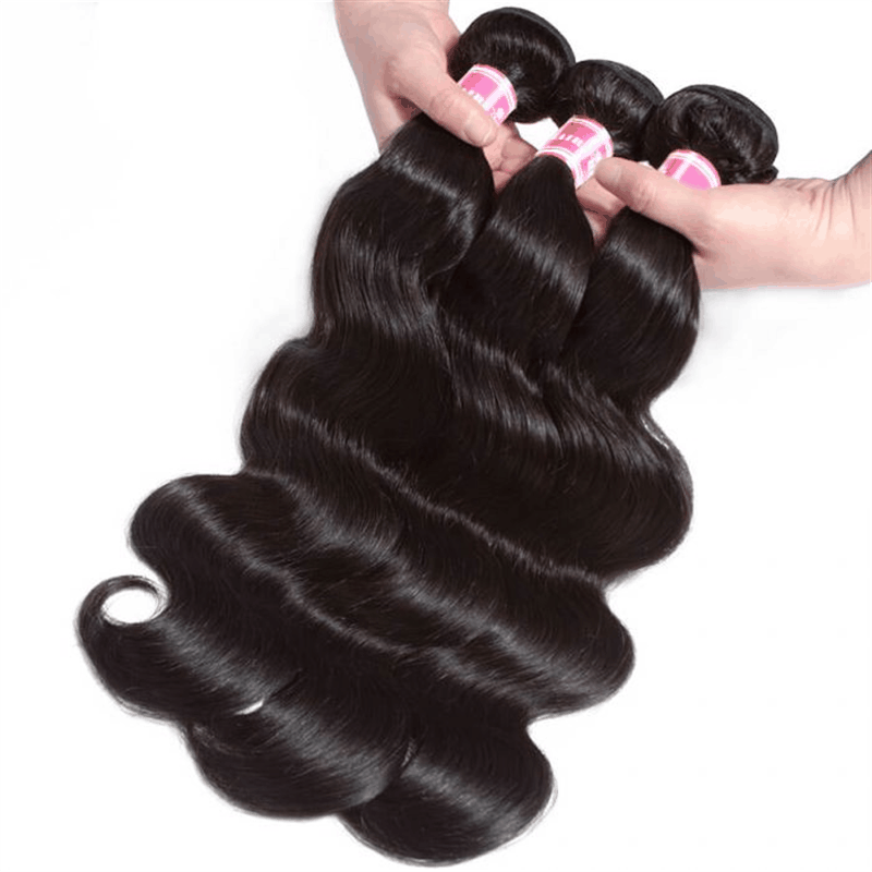 Remy Forte Body Wave Virgin Human Hair 3 Bundles With 1pc 4×4 Lace Closure Natural Color Human Hair