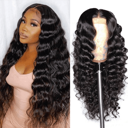 Best Quality 4×6 Pre Cut Lace Loose Deep Wave Human Hair Wig Wear Go Glueless Wig